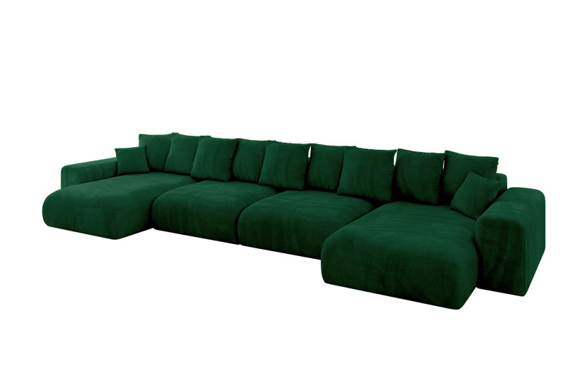 Narożnik z funkcją spania i pojemnikiem ESKAR-U2 464x176x72 cm Zielony 914581