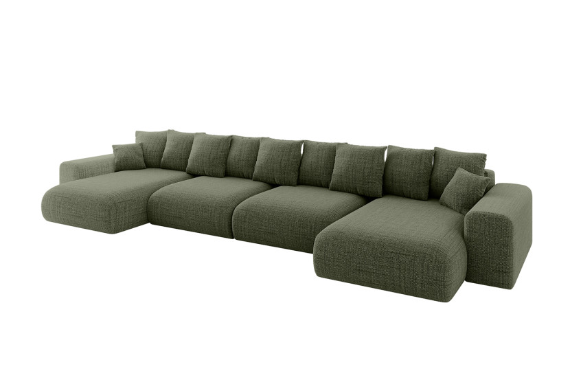Narożnik z funkcją spania i pojemnikiem ESKAR-U2 464x176x72 cm Zielony 914568