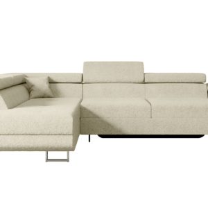 Narożnik z funkcją spania i pojemnikiem GUSA-L 256x165x84 cm Beżowy 487548 Narożnik z funkcją spania i pojemnikiem GUSA-L 256x165x84 cm Beżowy 487548