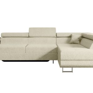 Narożnik z funkcją spania i pojemnikiem GUSA-L 256x165x84 cm Beżowy 487707 Narożnik z funkcją spania i pojemnikiem GUSA-L 256x165x84 cm Beżowy 487707