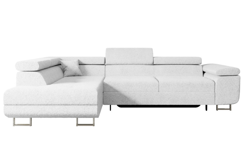 Narożnik z funkcją spania i pojemnikiem GUSA-L 256x165x84 cm Biały 487617