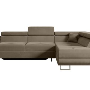 Narożnik z funkcją spania i pojemnikiem GUSA-L 256x165x84 cm Brązowy 487619 Narożnik z funkcją spania i pojemnikiem GUSA-L 256x165x84 cm Brązowy 487619