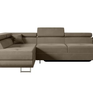 Narożnik z funkcją spania i pojemnikiem GUSA-L 256x165x84 cm Brązowy 487596 Narożnik z funkcją spania i pojemnikiem GUSA-L 256x165x84 cm Brązowy 487596