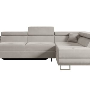 Narożnik z funkcją spania i pojemnikiem GUSA-L 256x165x84 cm Jasny brązowy 487628 Narożnik z funkcją spania i pojemnikiem GUSA-L 256x165x84 cm Jasny brązowy 487628