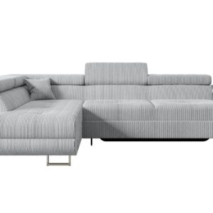 Narożnik z funkcją spania i pojemnikiem GUSA-L 256x165x84 cm Szary 487600 Narożnik z funkcją spania i pojemnikiem GUSA-L 256x165x84 cm Szary 487600