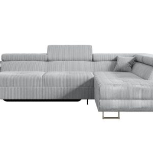 Narożnik z funkcją spania i pojemnikiem GUSA-L 256x165x84 cm Szary 487644 Narożnik z funkcją spania i pojemnikiem GUSA-L 256x165x84 cm Szary 487644