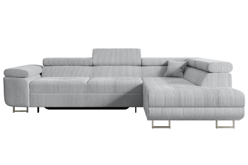 Narożnik z funkcją spania i pojemnikiem GUSA-L 256x165x84 cm Szary 487644