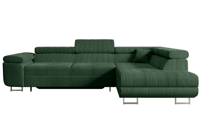 Narożnik z funkcją spania i pojemnikiem GUSA-L 256x165x84 cm Zielony 487575