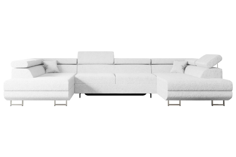 Narożnik z funkcją spania i pojemnikiem GUSA-U 342x202x107 cm Biały 488764