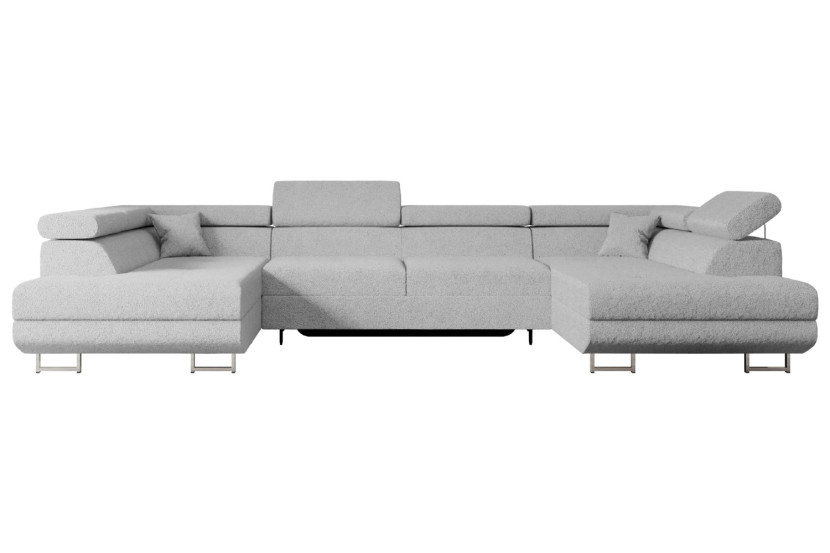 Narożnik z funkcją spania i pojemnikiem GUSA-U 342x202x107 cm Jasny szary 488767