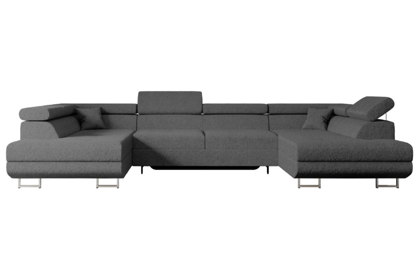 Narożnik z funkcją spania i pojemnikiem GUSA-U 342x202x107 cm Szary 488781
