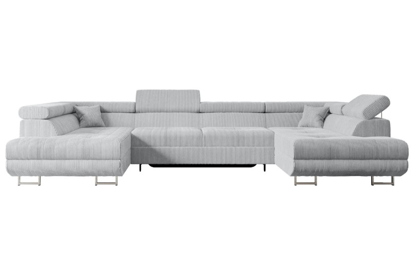 Narożnik z funkcją spania i pojemnikiem GUSA-U 342x202x107 cm Szary 487679