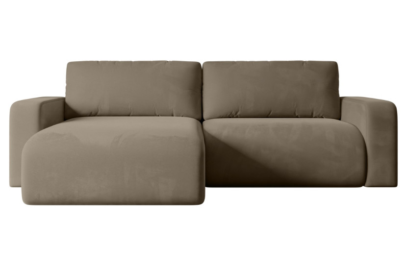 Narożnik z funkcją spania i pojemnikiem KLEEA-L - 247x143x83cm Brązowy 488778