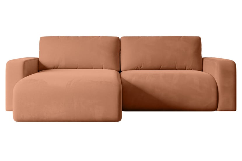 Narożnik z funkcją spania i pojemnikiem KLEEA-L - 247x143x83cm Morelowy 488772