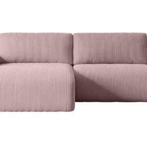 Narożnik z funkcją spania i pojemnikiem KLEEA-L – 247x143x83cm Różowy 488768 Narożnik z funkcją spania i pojemnikiem KLEEA-L – 247x143x83cm Różowy 488768