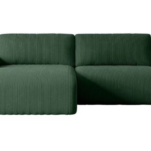 Narożnik z funkcją spania i pojemnikiem KLEEA-L – 247x143x83cm Zielony 488774 Narożnik z funkcją spania i pojemnikiem KLEEA-L – 247x143x83cm Zielony 488774