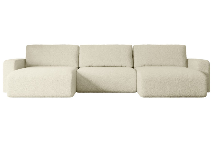 Narożnik z funkcją spania i pojemnikiem KLEEA-U - 347x143x83cm Beżowy 487672