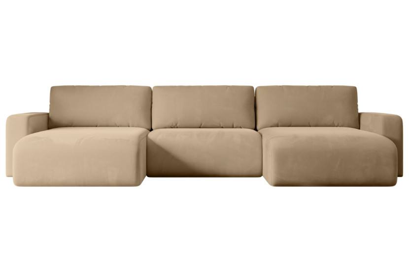 Narożnik z funkcją spania i pojemnikiem KLEEA-U - 347x143x83cm Beżowy 487696