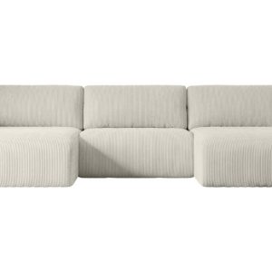 Narożnik z funkcją spania i pojemnikiem KLEEA-U – 347x143x83cm Kremowy 487664 Narożnik z funkcją spania i pojemnikiem KLEEA-U – 347x143x83cm Kremowy 487664