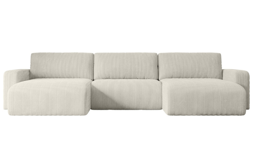 Narożnik z funkcją spania i pojemnikiem KLEEA-U - 347x143x83cm Kremowy 487664