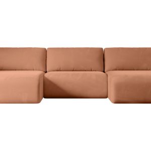 Narożnik z funkcją spania i pojemnikiem KLEEA-U – 347x143x83cm Morelowy 487634 Narożnik z funkcją spania i pojemnikiem KLEEA-U – 347x143x83cm Morelowy 487634