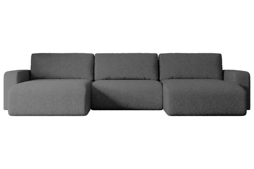 Narożnik z funkcją spania i pojemnikiem KLEEA-U - 347x143x83cm Szary 487595