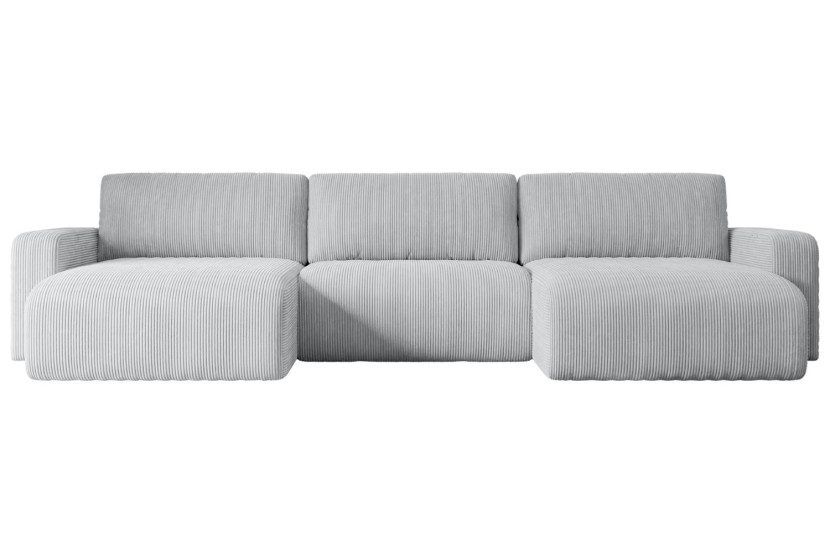 Narożnik z funkcją spania i pojemnikiem KLEEA-U - 347x143x83cm Szary 487592