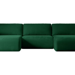 Narożnik z funkcją spania i pojemnikiem KLEEA-U – 347x143x83cm Zielony 487588 Narożnik z funkcją spania i pojemnikiem KLEEA-U – 347x143x83cm Zielony 487588