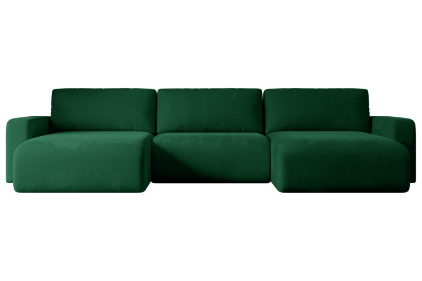 Narożnik z funkcją spania i pojemnikiem KLEEA-U - 347x143x83cm Zielony 487588