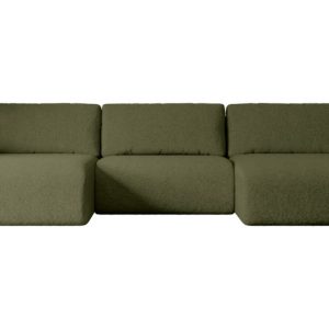 Narożnik z funkcją spania i pojemnikiem KLEEA-U – 347x143x83cm Zielony 487687 Narożnik z funkcją spania i pojemnikiem KLEEA-U – 347x143x83cm Zielony 487687