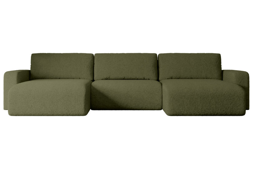 Narożnik z funkcją spania i pojemnikiem KLEEA-U - 347x143x83cm Zielony 487687