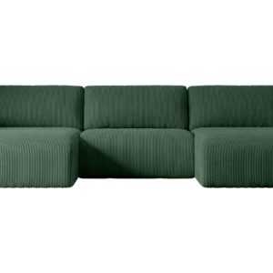 Narożnik z funkcją spania i pojemnikiem KLEEA-U – 347x143x83cm Zielony 487572 Narożnik z funkcją spania i pojemnikiem KLEEA-U – 347x143x83cm Zielony 487572