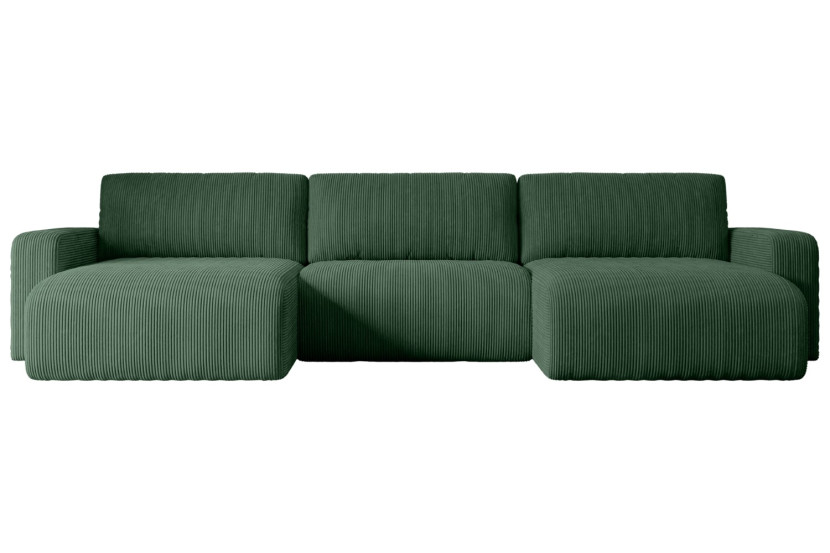 Narożnik z funkcją spania i pojemnikiem KLEEA-U - 347x143x83cm Zielony 487572