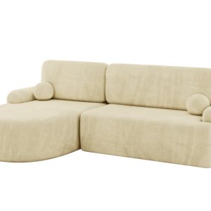 Narożnik z funkcją spania i pojemnikiem LIRA-L – 264x172x89cm Beż 930351 Narożnik z funkcją spania i pojemnikiem LIRA-L – 264x172x89cm Beż 930351