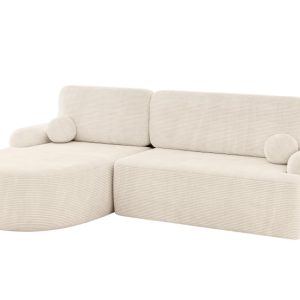 Narożnik z funkcją spania i pojemnikiem LIRA-L – 264x172x89cm Beż 930398 Narożnik z funkcją spania i pojemnikiem LIRA-L – 264x172x89cm Beż 930398