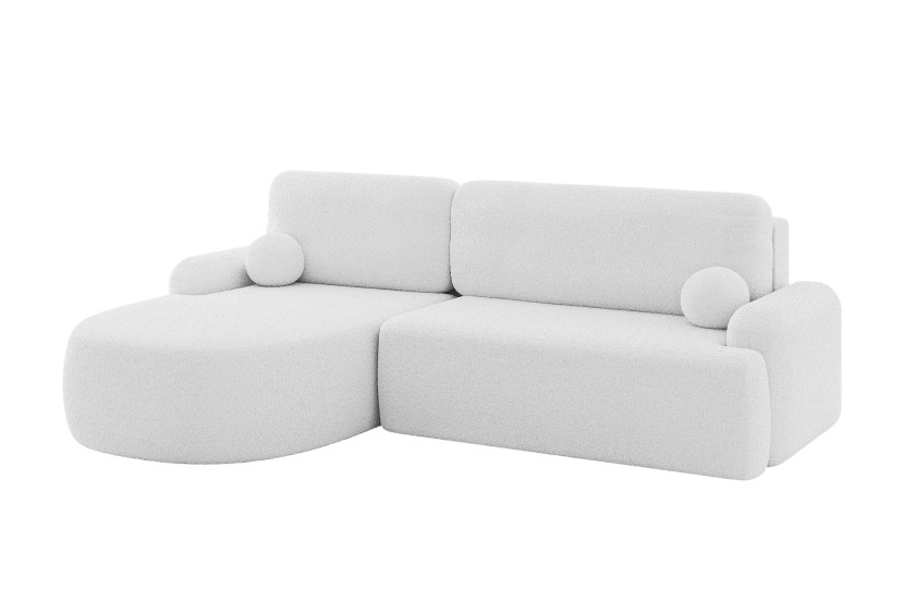 Narożnik z funkcją spania i pojemnikiem LIRA-L - 264x172x89cm Biały 930400