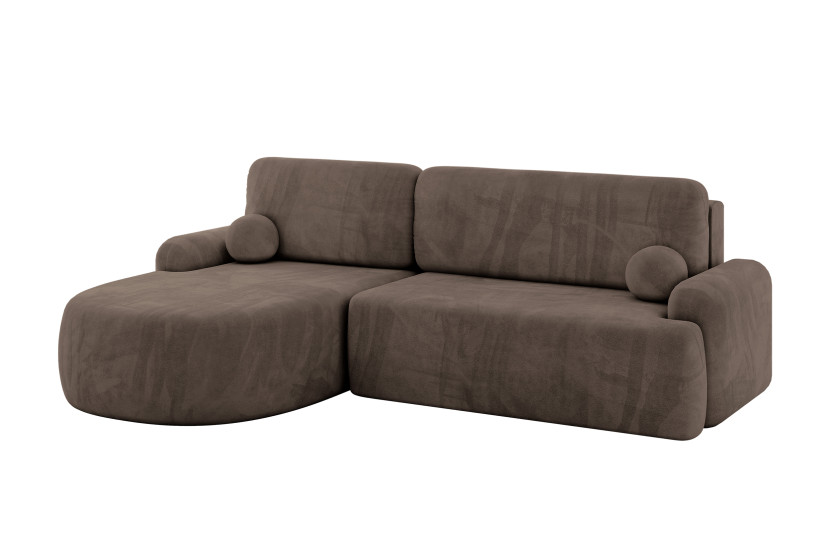 Narożnik z funkcją spania i pojemnikiem LIRA-L - 264x172x89cm Brązowy 930391