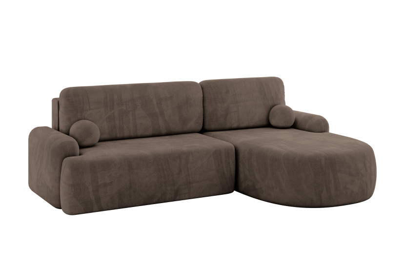 Narożnik z funkcją spania i pojemnikiem LIRA-L - 264x172x89cm Brązowy 930371