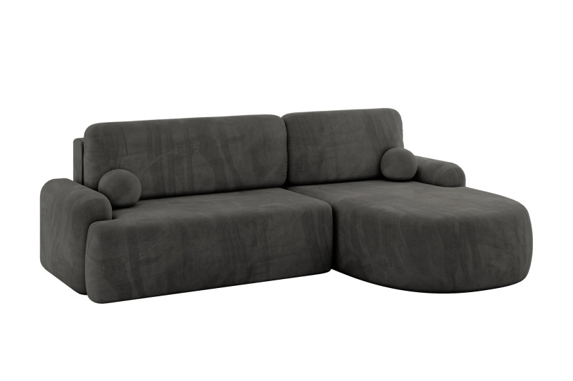 Narożnik z funkcją spania i pojemnikiem LIRA-L - 264x172x89cm Ciemnoszary 930365