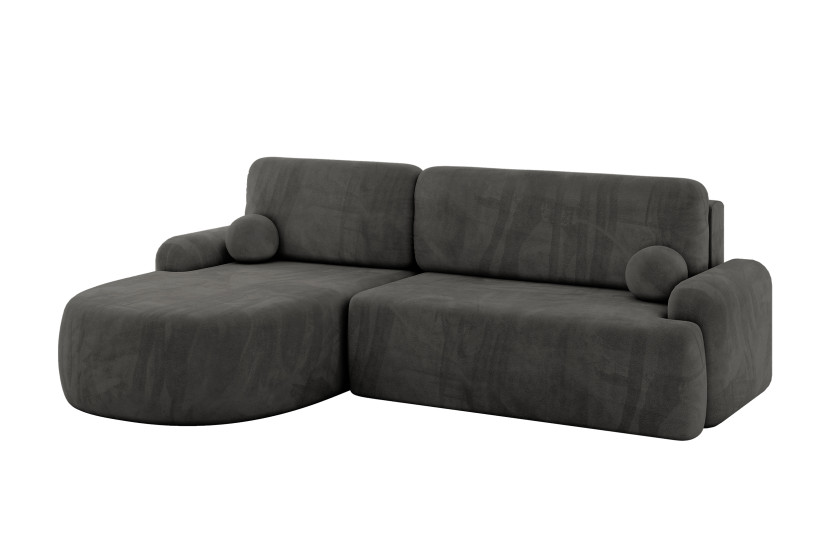 Narożnik z funkcją spania i pojemnikiem LIRA-L - 264x172x89cm Ciemnoszary 930406