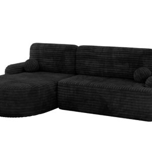 Narożnik z funkcją spania i pojemnikiem LIRA-L – 264x172x89cm Czarny 930393 Narożnik z funkcją spania i pojemnikiem LIRA-L – 264x172x89cm Czarny 930393