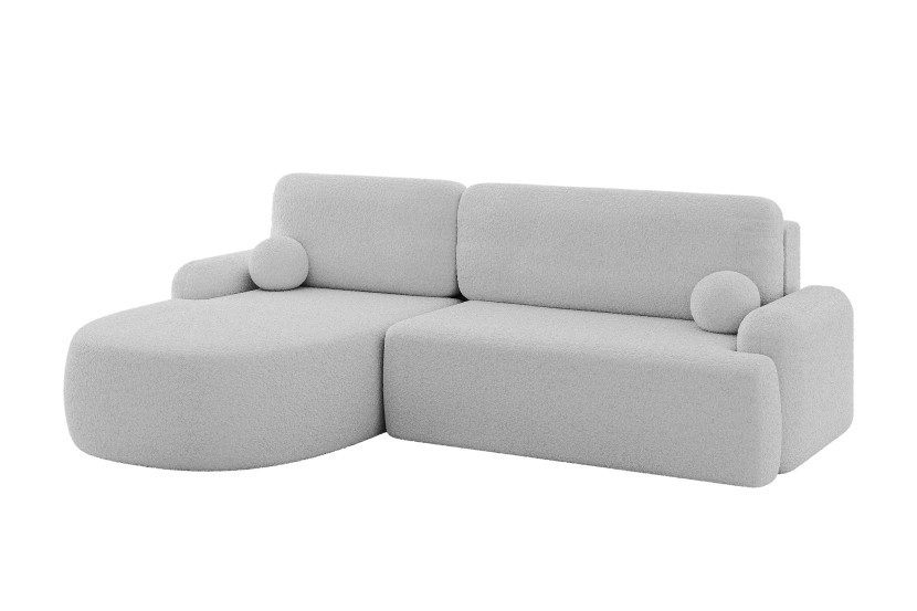 Narożnik z funkcją spania i pojemnikiem LIRA-L - 264x172x89cm Jasnoszary 930333