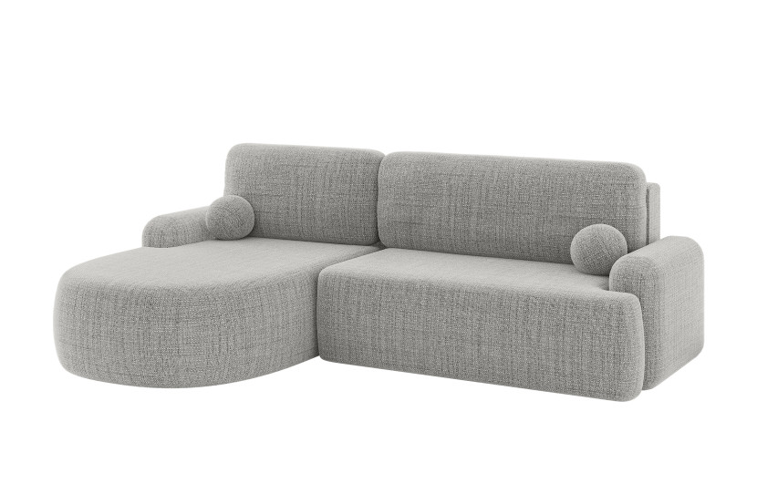 Narożnik z funkcją spania i pojemnikiem LIRA-L - 264x172x89cm Jasnoszary 930386