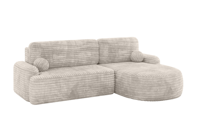 Narożnik z funkcją spania i pojemnikiem LIRA-L - 264x172x89cm Kremowy 930384
