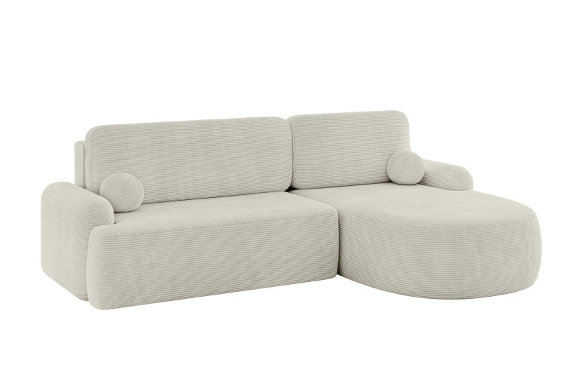Narożnik z funkcją spania i pojemnikiem LIRA-L - 264x172x89cm Kremowy 930419