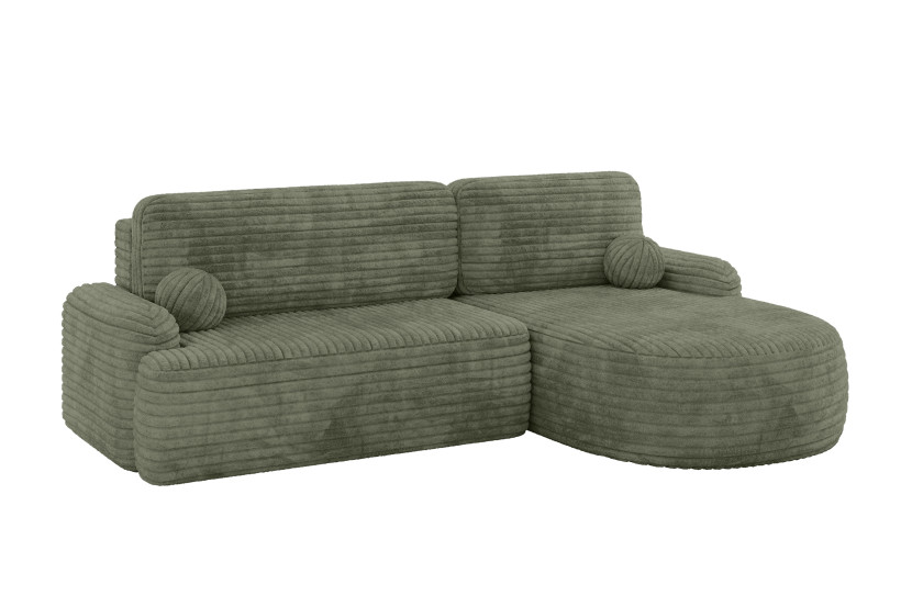 Narożnik z funkcją spania i pojemnikiem LIRA-L - 264x172x89cm Oliwkowy 930373