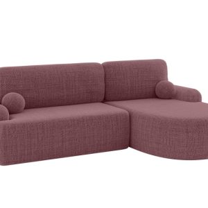 Narożnik z funkcją spania i pojemnikiem LIRA-L – 264x172x89cm Różowy 930377 Narożnik z funkcją spania i pojemnikiem LIRA-L – 264x172x89cm Różowy 930377