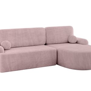 Narożnik z funkcją spania i pojemnikiem LIRA-L – 264x172x89cm Różowy 930387 Narożnik z funkcją spania i pojemnikiem LIRA-L – 264x172x89cm Różowy 930387