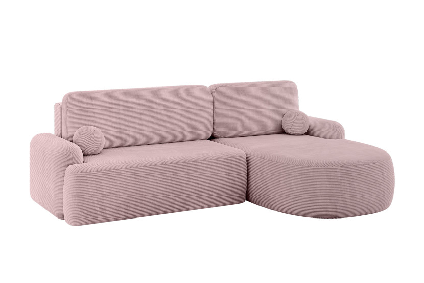 Narożnik z funkcją spania i pojemnikiem LIRA-L - 264x172x89cm Różowy 930387