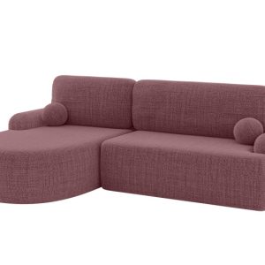 Narożnik z funkcją spania i pojemnikiem LIRA-L – 264x172x89cm Różowy 930326 Narożnik z funkcją spania i pojemnikiem LIRA-L – 264x172x89cm Różowy 930326